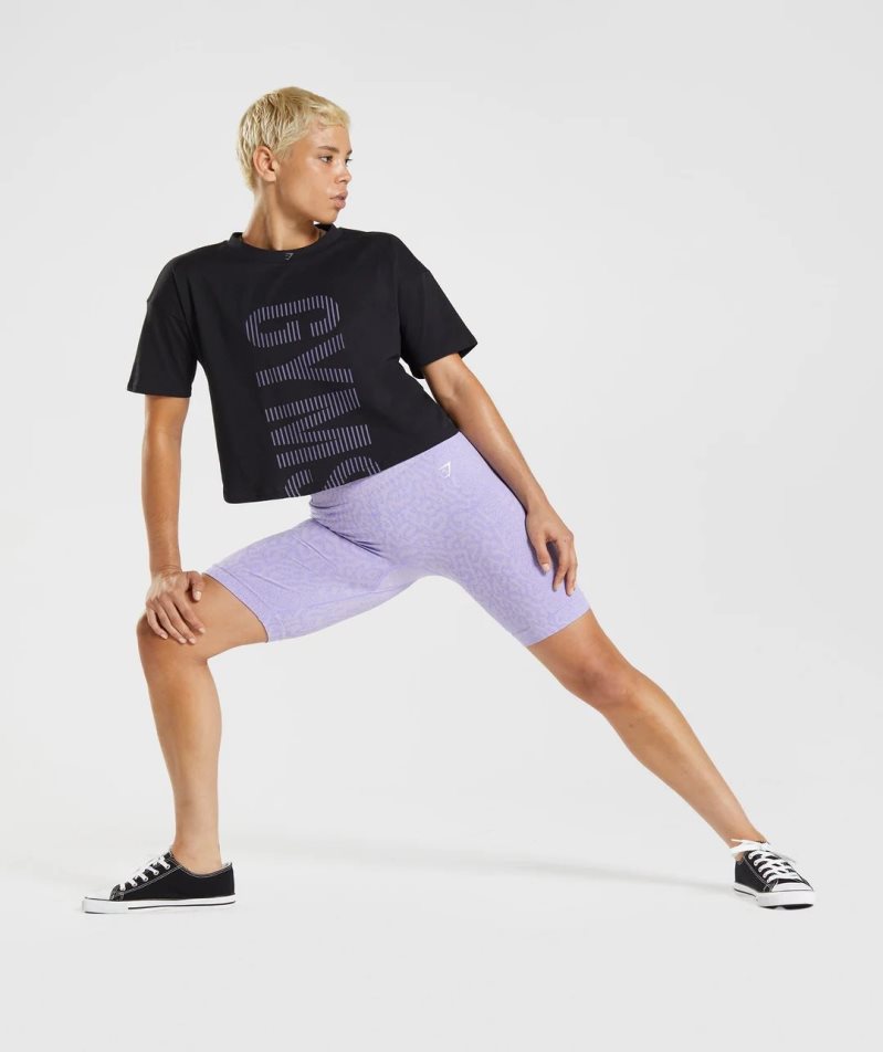 Women's Gymshark 315 Midi T-Shirts Black | NZ 0BFWAN